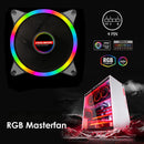 COOLMOON 12cm Cooling Fan DC 12V Large 4 Pin Rainbow PC Case Heatsink Radiator