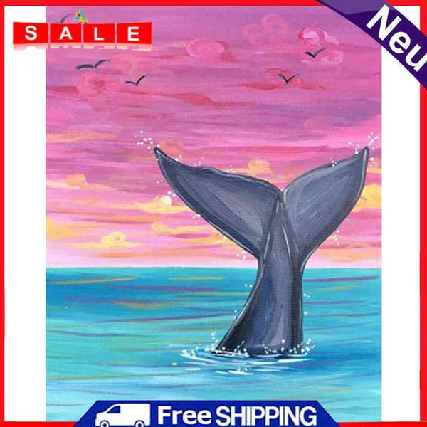 Hand Painted on Canvas DIY Marine Life Oil Paint By Numbers Drawing Kit Ornament