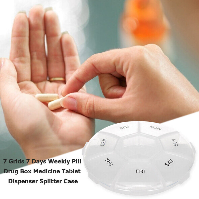 7 Grids 7 Days Weekly Pill Box Container Medicine Tablet Dispenser Splitter