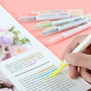 Dual Tip Highlighter Set 6 Pcs Gel Bible Highlighter Non-Bleeding Color T8F3