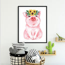 5D DIY Diamond Painting Flower Pig Full Square Drill Crafts Rhinestone Hangin