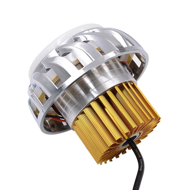 Dual Halo Motorcycle 12V-85V Projector Hi/Lo Beam LED Red Blue Halo Newly