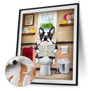 #A Dog on Toilet Oil Paint By Numbers Kit DIY Drawing Picture for Adults Home De