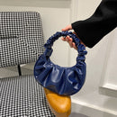 Fashion Cloud Pleated Shoulder Bag PU Summer Underarm Handbag (Dark Green)