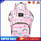 Fashion Women Printing Mummy Diaper Bag Nappy Large Handbags (Pink Rainbow)
