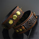 Alloy Buckle Wrap Bangle Leather Wristband Punk Snap Bracelet Cuff Bracelet