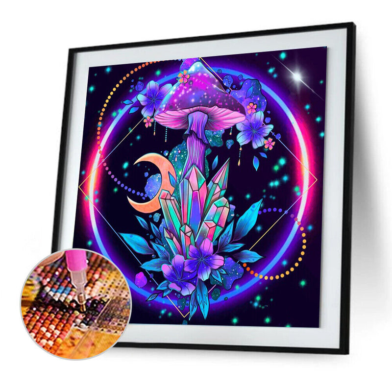 5D DIY Diamond Painting Full Round Drill Colored mushroomsof Rhinestone