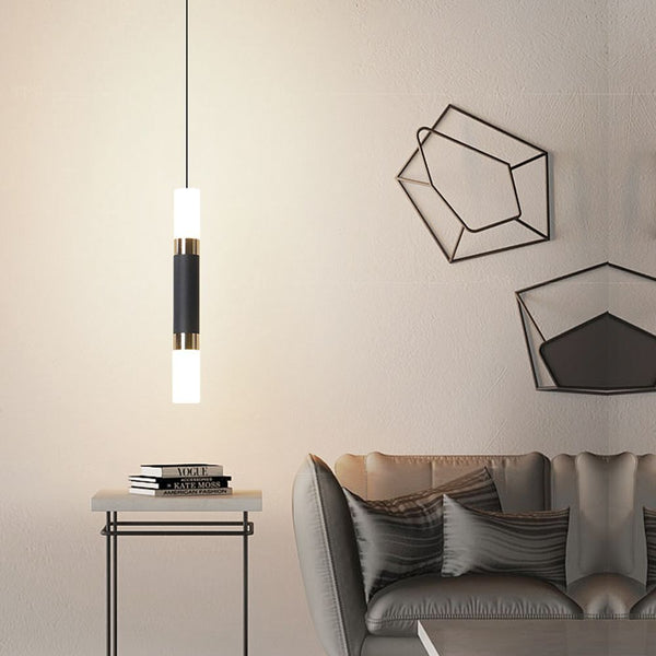 Dining Room Bedside Lamp Modern Style Straight Ceiling Light LED Pendant Lamp