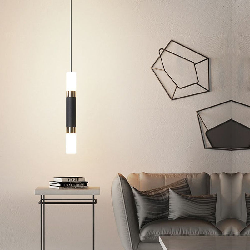 Dining Room Bedside Lamp Modern Style Straight Ceiling Light LED Pendant Lamp