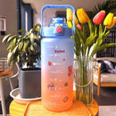 2000ML Large-capacity Water Bottle Frosted Plastic Cup Leak-proof (Blue) Newly