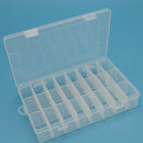 Adjustable 24 Compartment Plastic Storage Box Jewelry Earring Case Clear Newly
