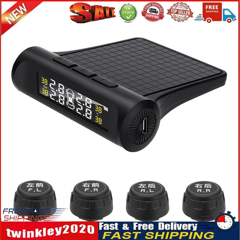 Car TPMS Auto Tire Pressure Temp Monitoring System with External Sensors Newly