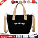 Letter Print Shoulder Satchel Handbags Canvas Women Crossbody Bags (Black)