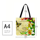 Flower butterfly Printed Shoulder Shopping Bag Casual Large Tote Handbag