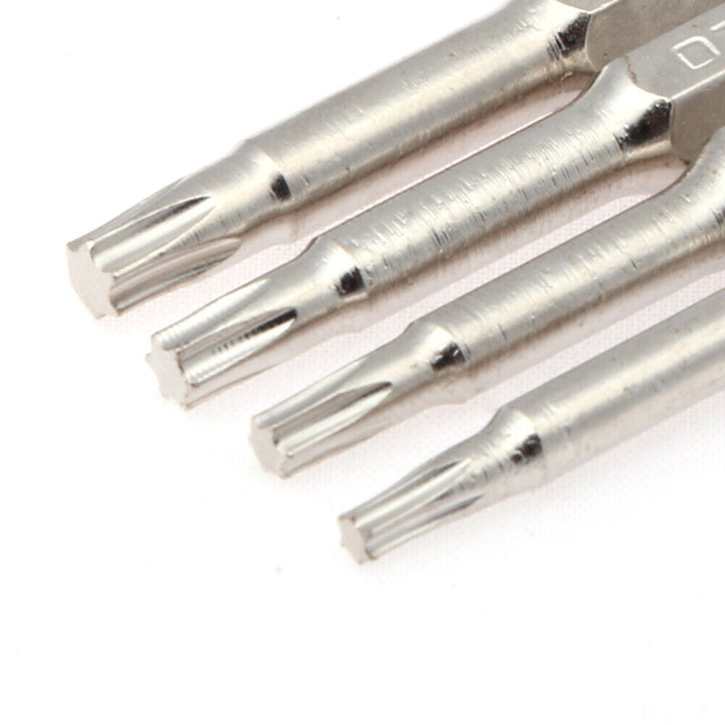 8Pcs 50mm Magnetic Head Bits S2 Chrome Plated Steel Torx Screwdriver Bit Se