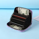 Fashion Women PU Daisy Flower Card Oaganizer Casual Ladies Wallet (Purple)