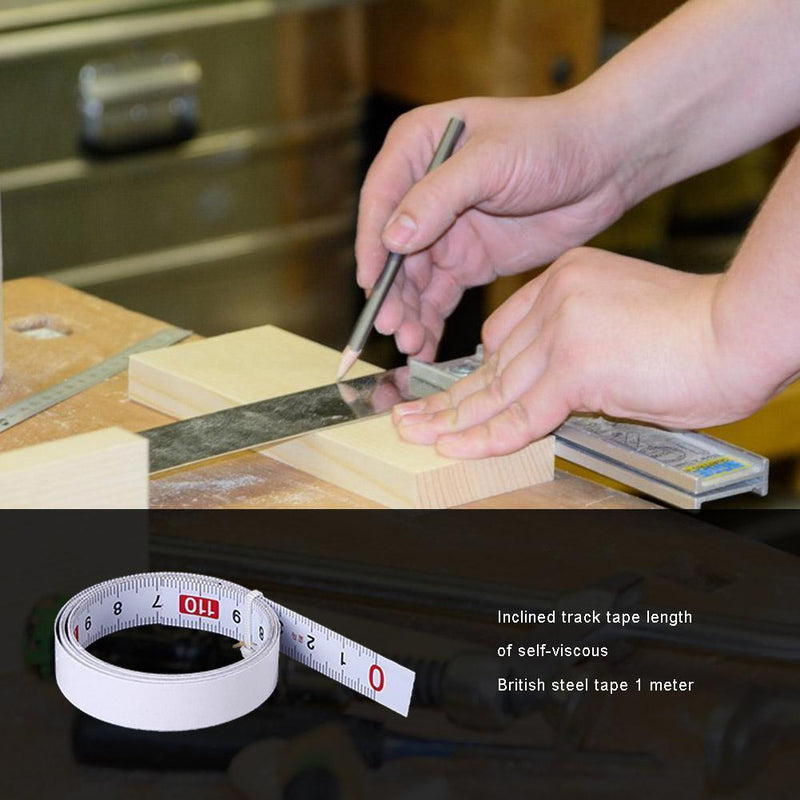 5pcs Stainless Steel Miter Track Tape Self Adhesive Metric Ruler L2R White