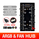 5V/3 Pin ARGB Fan PWM HUB 1 To 8 Splitter for PC Motherboard (SATA+Shell)