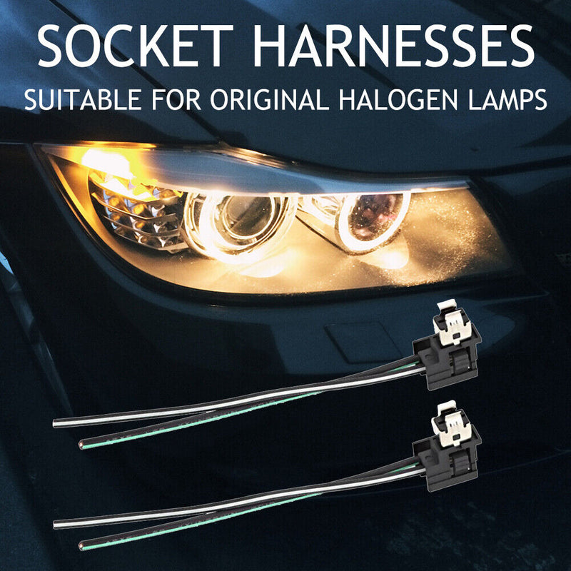 2pcs Car Halogen Lamp Headlight Socket Harness Connector Plug Adapter Wire Newly