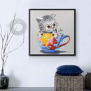 5D DIY Full Drill Diamond Painting Cup Cat Cross Stitch Embroidery Home Dec