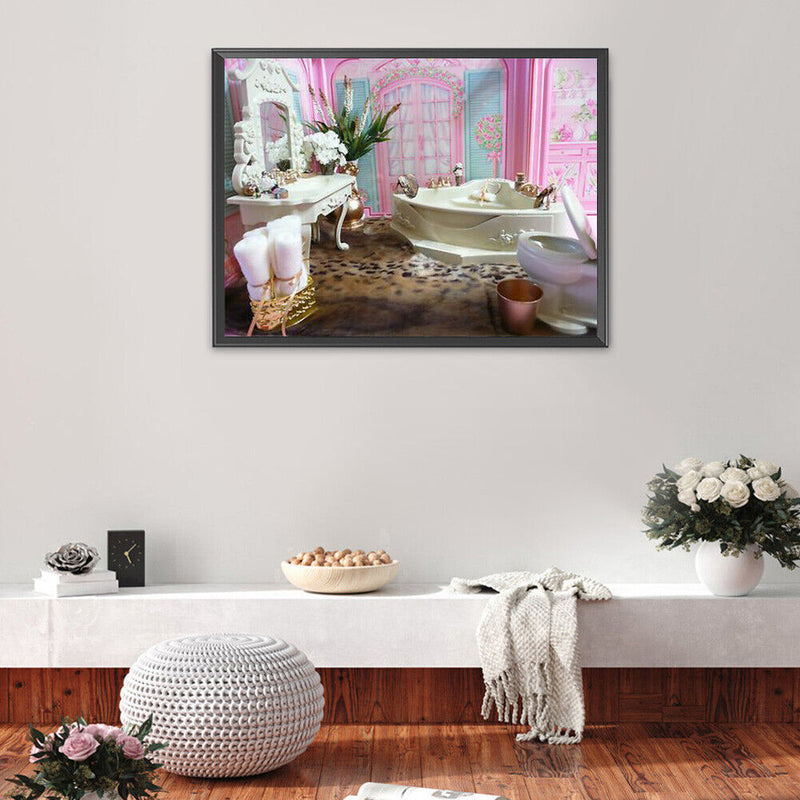 5D DIY Full Drill Round Shape Bathtub Rhinestone Diamond Drawing Home Decoration