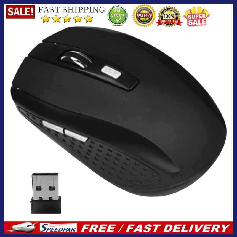 Portable 2.4G Wireless Optical Mouse 6 Buttons USB Receiver 2000DPI Laptop Mice