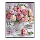 Full Cross Stitch Bouquet Vase Embroidery Cotton Thread DIY Needlework Home Kits