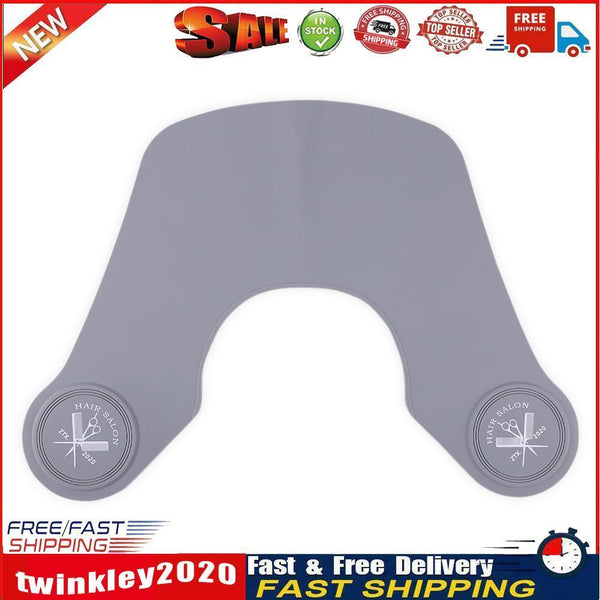 Waterproof Silicone Neck Cape Wrap Collar Shield Hair Coloring Tool (Grey) Newly