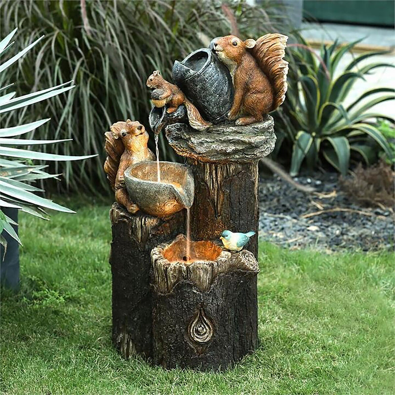 Garden Statue - Animal Sculptures Squirrel Outdoor Decoration Light (Solar)