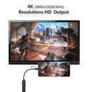 Type-C to HDMI-Compatible Adapter 4kx2k 30Hz 1080P Phone PC TV Wire (Black)