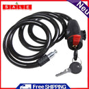 Universal Anti-Theft Steel Spiral Cable Motorcycle Lock Bicycle Lock with Sch