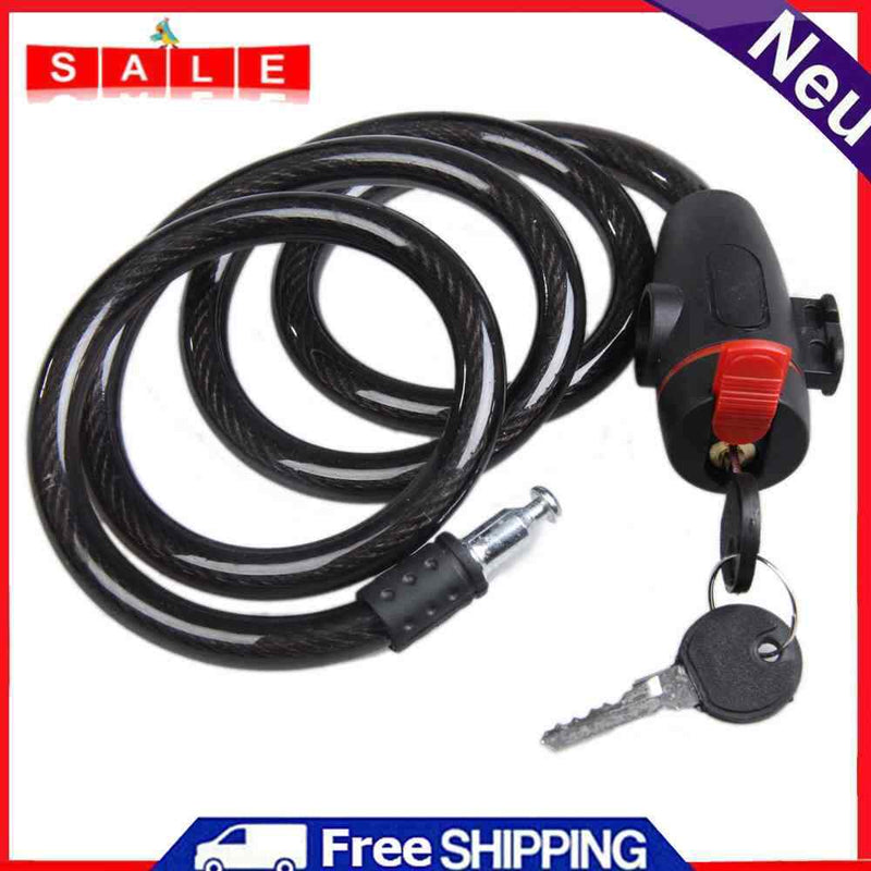 Universal Anti-Theft Steel Spiral Cable Motorcycle Lock Bicycle Lock with Sch