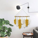 Leaves Boho Living Room Feather Wall Art Hand-woven Tapestry Wall Hanging