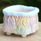 Hand Kneaded Bark Texture Square Pot White Pottery Flower Pot Succulent N9W4