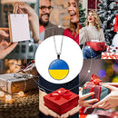 Ukraine Flag Necklace Round Glass Ukrainian Charm Pendant Fashion Jewelry