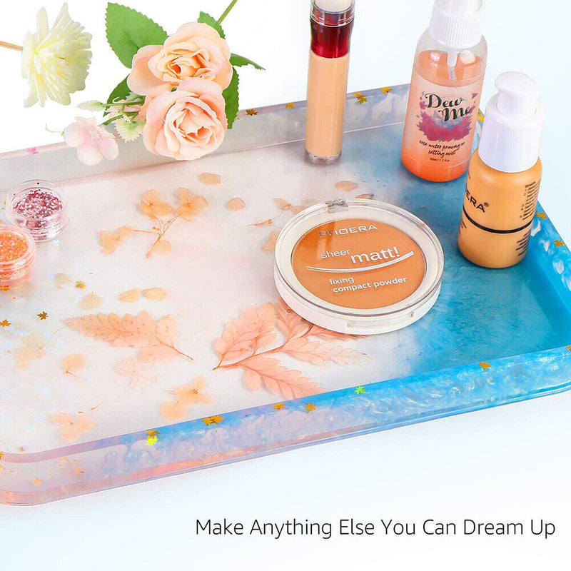DIY Tray Shape Crystal Drop Glue Mold Handmade Making Mould Party Decoration