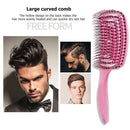 Massager Comb Wide Teeth Anti-static Salon Styling Smooth Hair Combs(Pink)