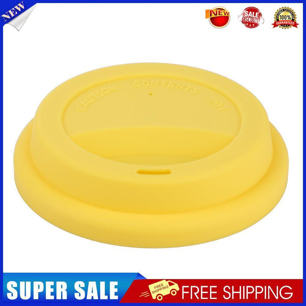 Silicone Cup Lid Reusable Anti-dust Leakproof Insulation Cup Cover (Yellow)