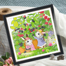 Partial Embroidery DIY 11CT Cute Rabbits Cotton Thread Cross Stitch Print Kit