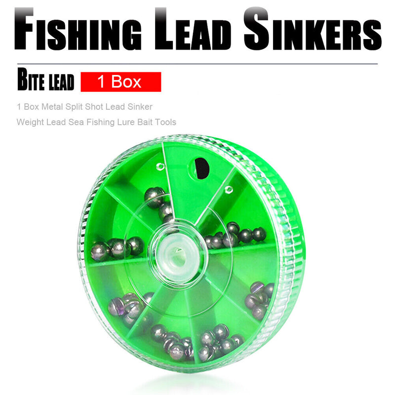 Metal Open Bite Plumpum Box Set Bare Fishing-clip Drop Biting Round Plumb B