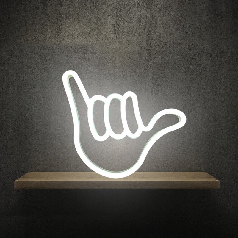 LED Finger Sign Neon Light Night Lamp Hanging for Home Party Decorations Newly