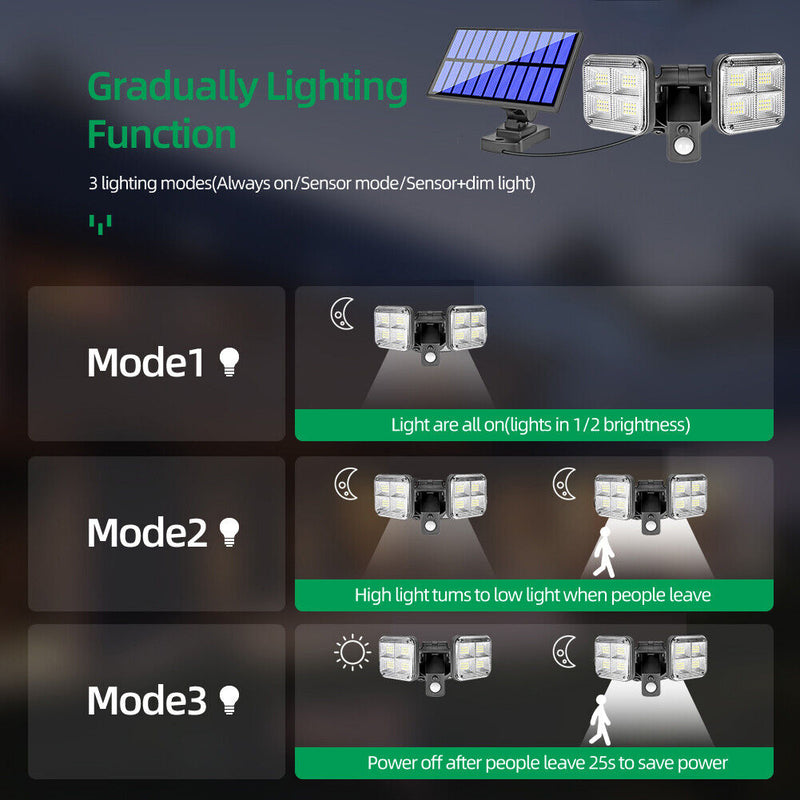 120LED Solar Wall Light 3 Modes Waterproof Folding Deform Induction Outdoor Lamp