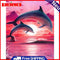 Oil Paint by Numbers Dolphins DIY Picture Drawing Artwork Wall Craft Gifts Kit
