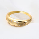 Ring Women Jewelry Minimalist Inlayed Dome Ring 7 Cubic Zirconia Shiny Star
