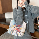 Large Capacity Women Handbag Daily Oil Painting Shoulder Tote Bag (Style 3)