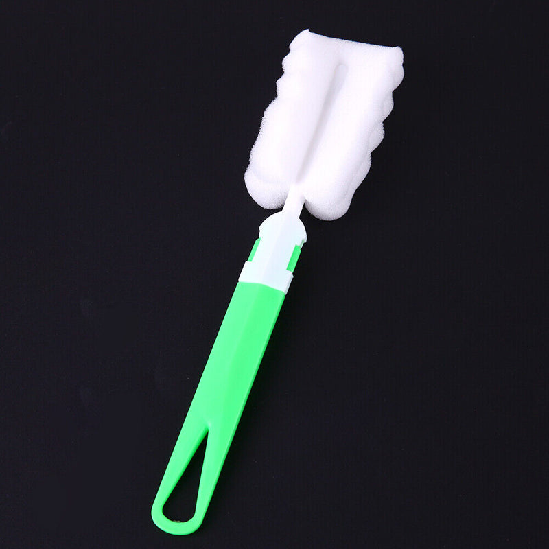 Sponge Cup Brush Removable Handle Cup Cleaning Brush Bottle Scrubber(Green)