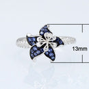 Women Wedding Diamond Purple Mandala Flower Ring Jewel Ring Engagement Ring