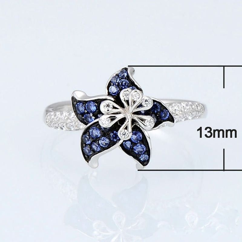 Women Wedding Diamond Purple Mandala Flower Ring Jewel Ring Engagement Ring
