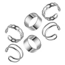 Circular Geometry Finger Accessories Rings Set Punk Gothic Stack Plain Band