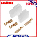 10 Sets Universal T-Type 2 Pin DC Power Male Female Plastic Metal Plug Connector